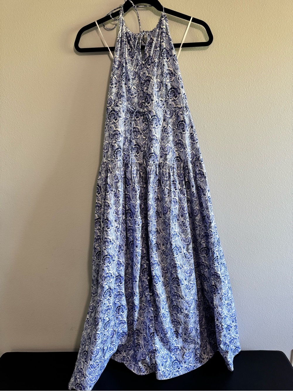 NWT JCrew Collection Blue and White Paisley Halter Maxi Dress
